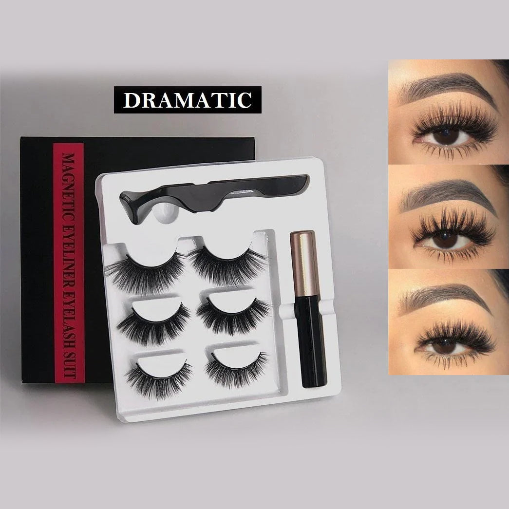 1+1 FRI | Magnetic Eyelashes™ - 3 par med eyeliner