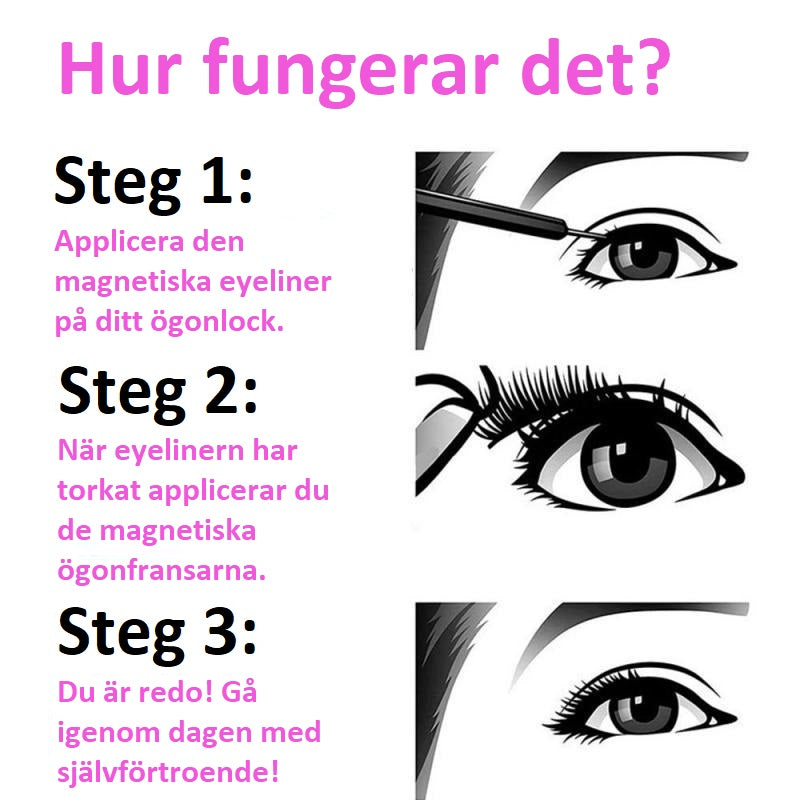 Magnetic Eyelashes™ | 3 par med eyeliner (2+1 GRATIS)