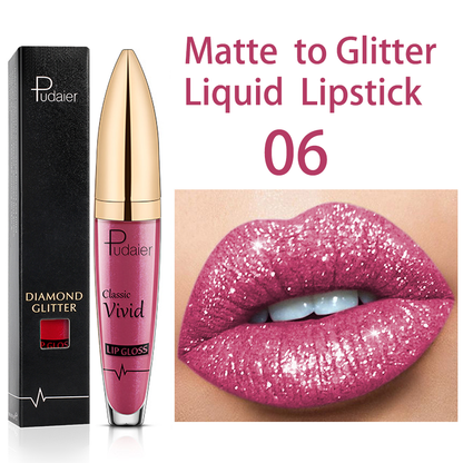 Matte Glitter Liquid Lipsticks | Diamant glänsande