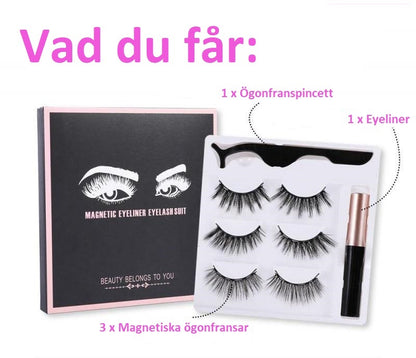 Magnetic Eyelashes™ | 3 par med eyeliner (2+1 GRATIS)