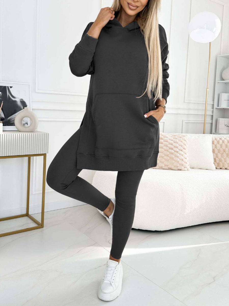 Chic Comfort Set: Damen-Kapuzenpulli und Leggings im Set (2-teilig)